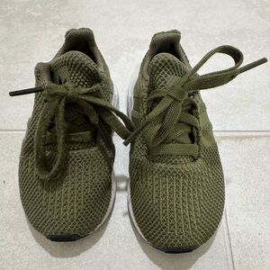 Adidas Kids Olive Knit Lace-Up Sneakers
